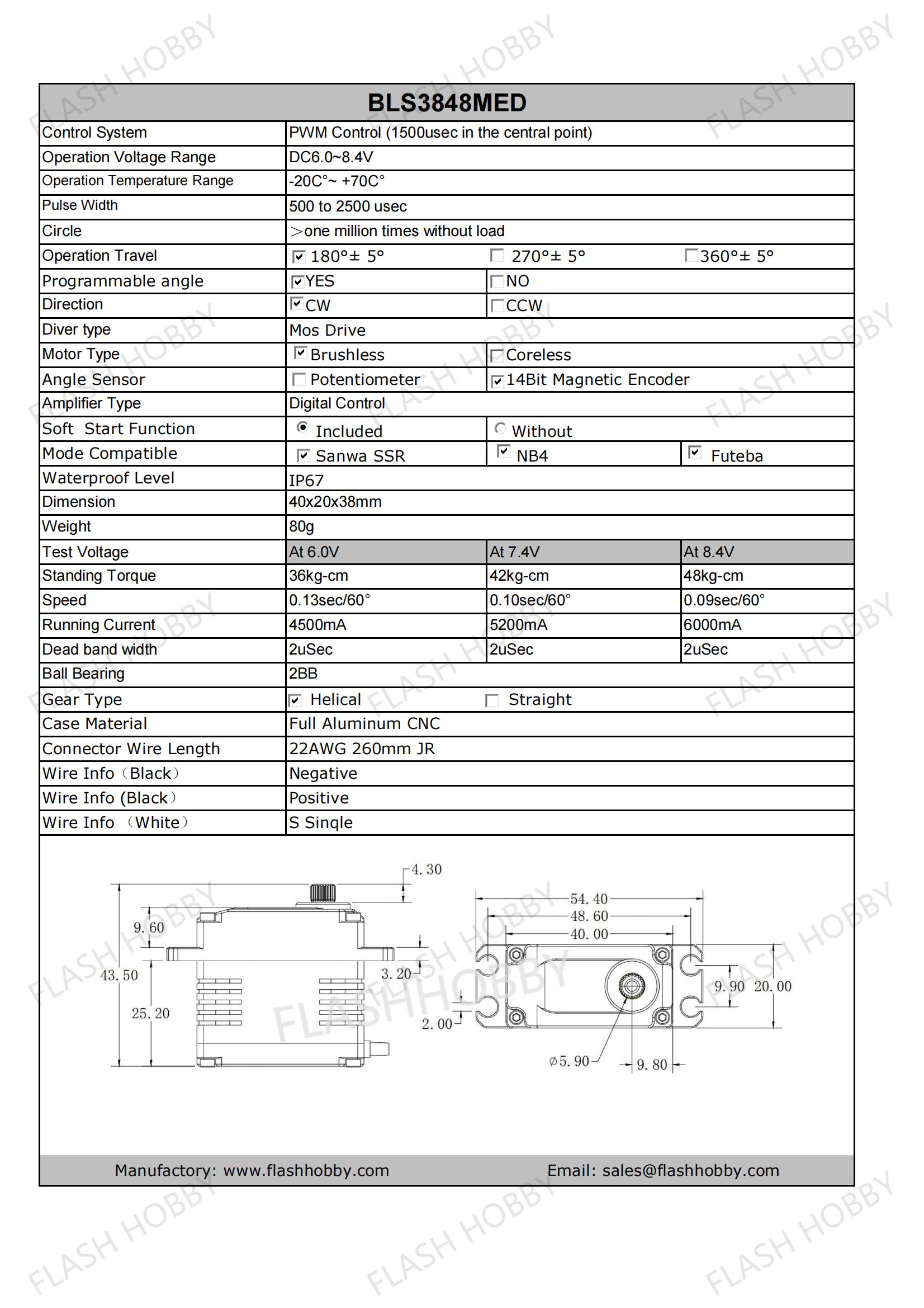 BLS3848MED 48KG harjadeta servo